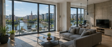 Neubauwohnung HafenCity: Wohnbereich